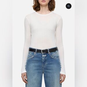 CLOSED Long Sleeve Shirt Wool Blend Size XS Ivory